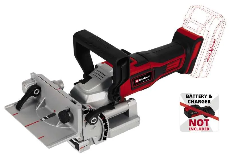 Акумуляторний ламельний фрезер Einhell TE-BJ 18LI - Solo 18В, диск 100х22х3.8мм, 6500 об/хв, вага 2.18 кг, без акумулятора та заря