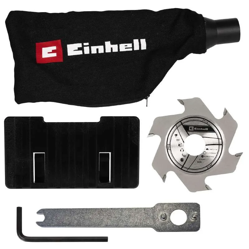 Акумуляторний ламельний фрезер Einhell TE-BJ 18LI - Solo 18В, диск 100х22х3.8мм, 6500 об/хв, вага 2.18 кг, без акумулятора та заря