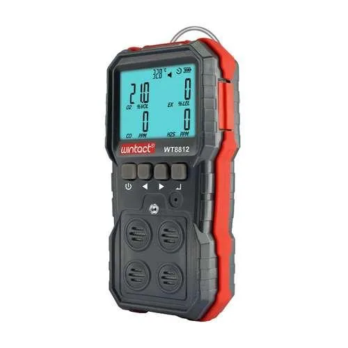 Газоаналізатор 4-в-1 WINTACT WT8812 портативний пластик чорний 0,2 кг