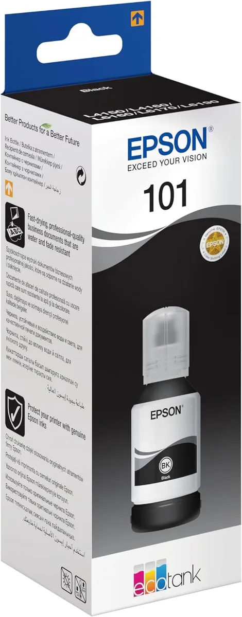 Контейнер з чорнилом Epson 101 EcoTank L14150/L4150/L4160/L4260/L4267/L4360/L6160/L6170/L6190/L6270/L6290 black pigm