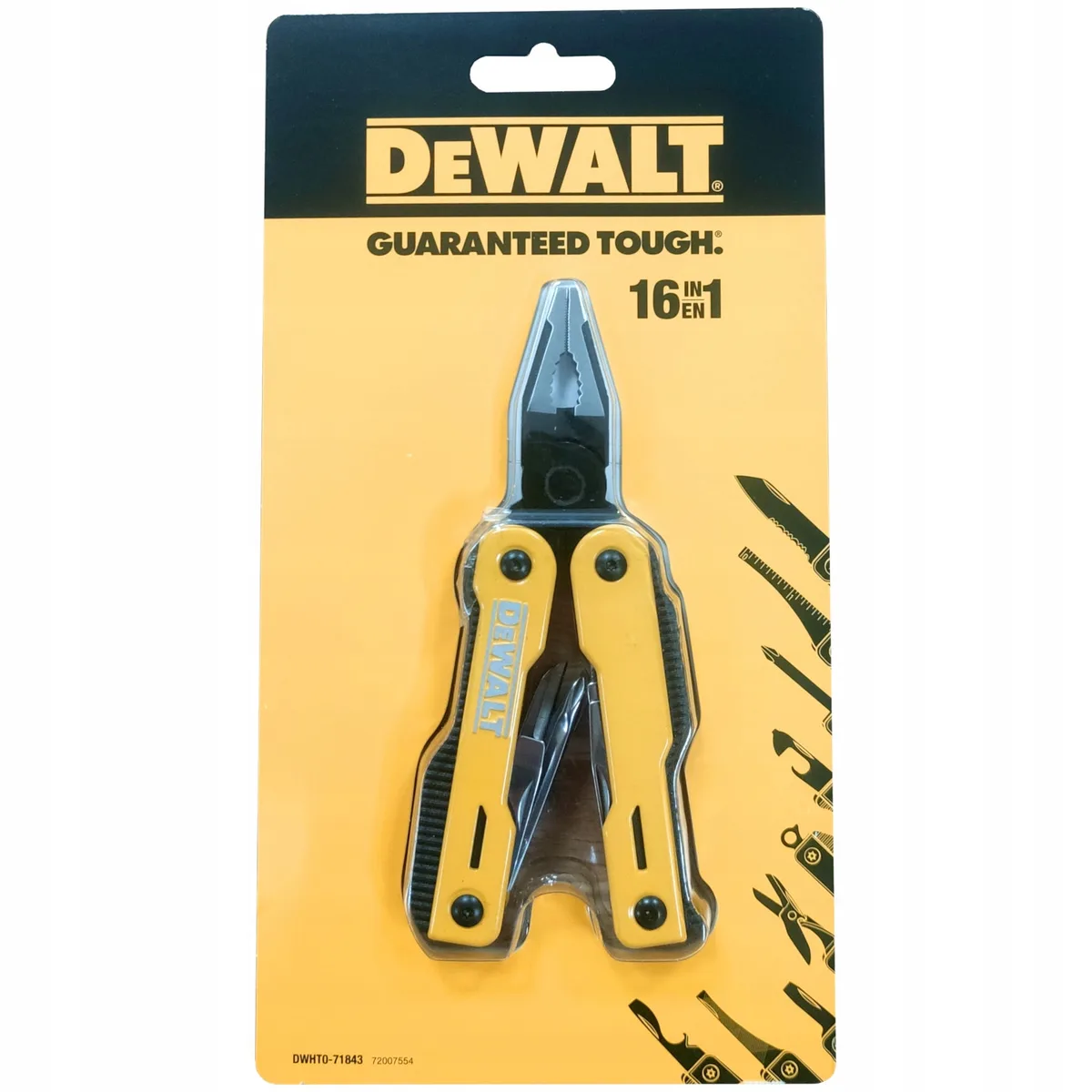 Мультитул DeWALT, 16 функцій, довжина 100 мм.