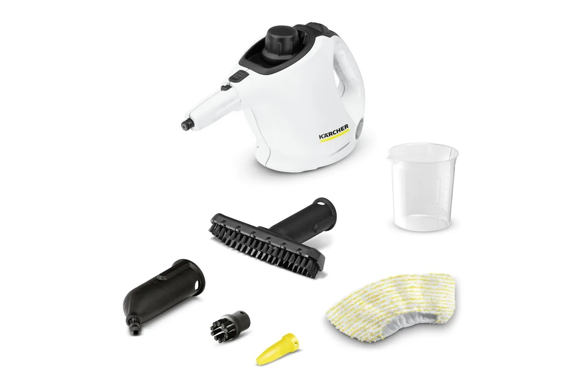 Пароочисник Karcher SC 1, 1200 Вт, 200 мл, 3 бар, білий - компактний паровий очищувач Karcher SC 1, потужність 1200 Вт, ємність 20