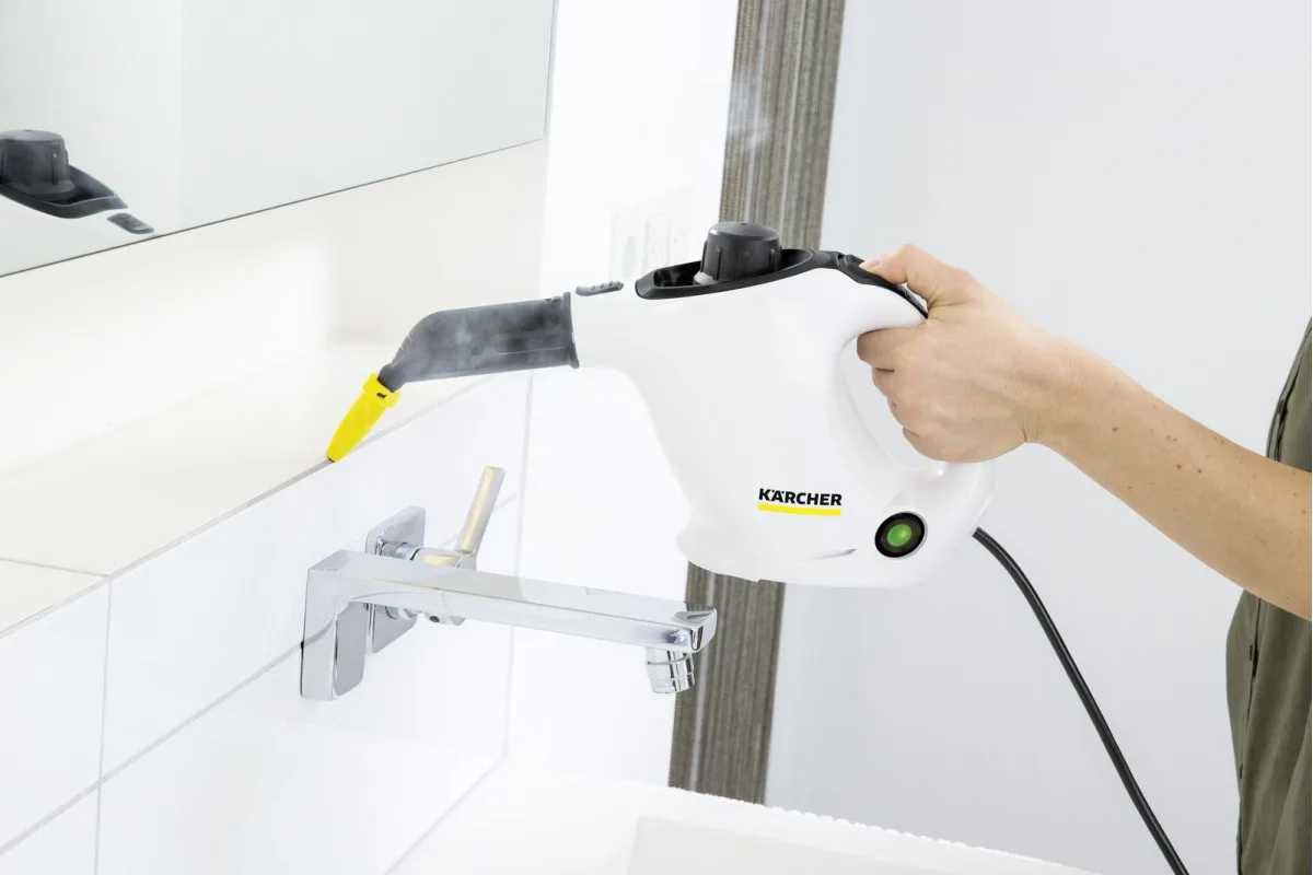 Пароочисник Karcher SC 1, 1200 Вт, 200 мл, 3 бар, білий - компактний паровий очищувач Karcher SC 1, потужність 1200 Вт, ємність 20