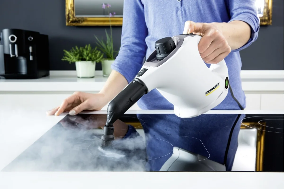 Пароочисник Karcher SC 1, 1200 Вт, 200 мл, 3 бар, білий - компактний паровий очищувач Karcher SC 1, потужність 1200 Вт, ємність 20