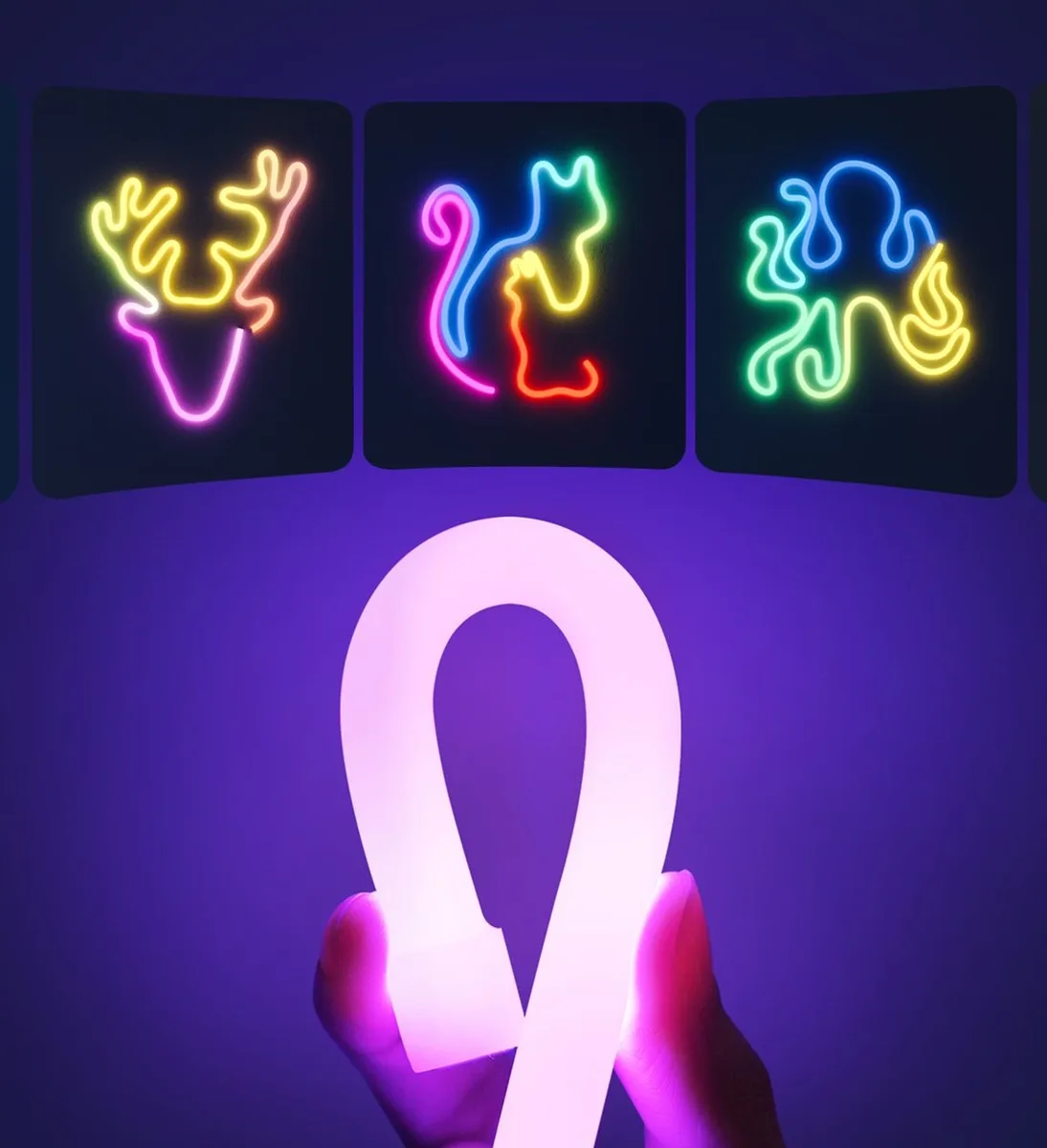 Светодиодная лента умная Govee H61D3 Neon Rope Light 2,3 м, RGBIC, WI-FI/Bluetooth, белая
