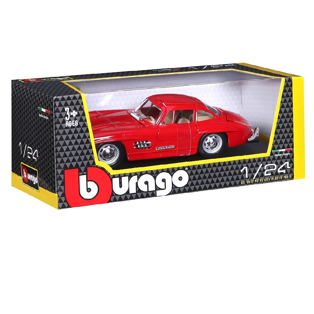 Автомодель Bburago метал 1:24 червоний сріблястий