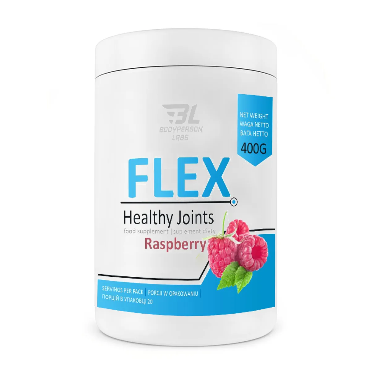 Bodyperson Labs Flex Healthy Joints Коллаген для суглобів 400 г Малина