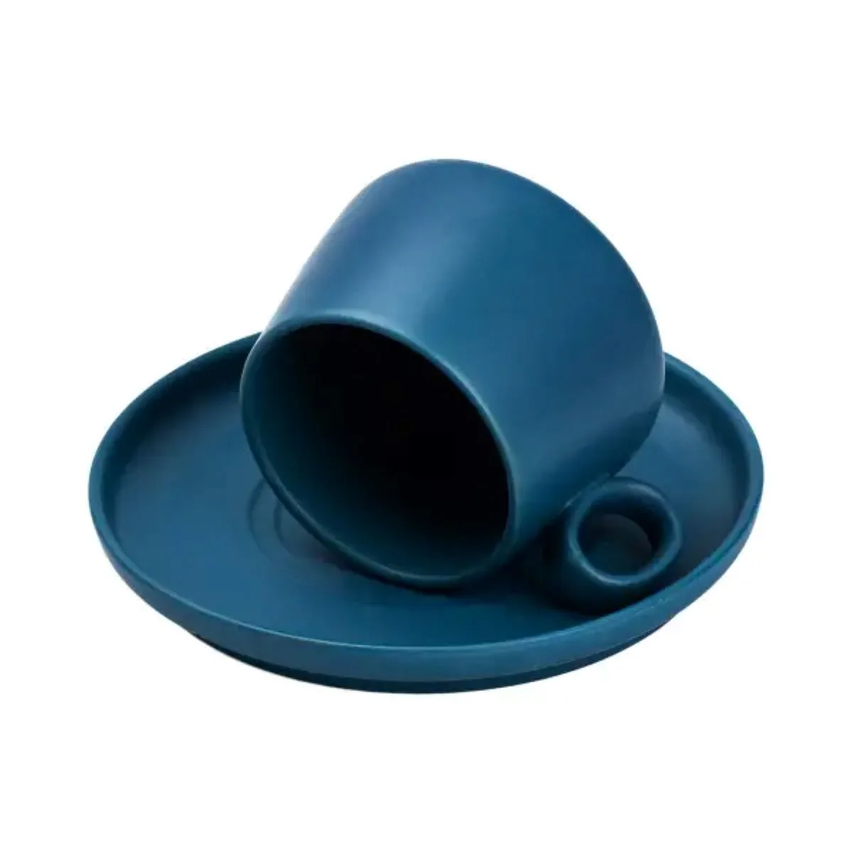Чашка з блюдцем порцелянова 300 мл Синя