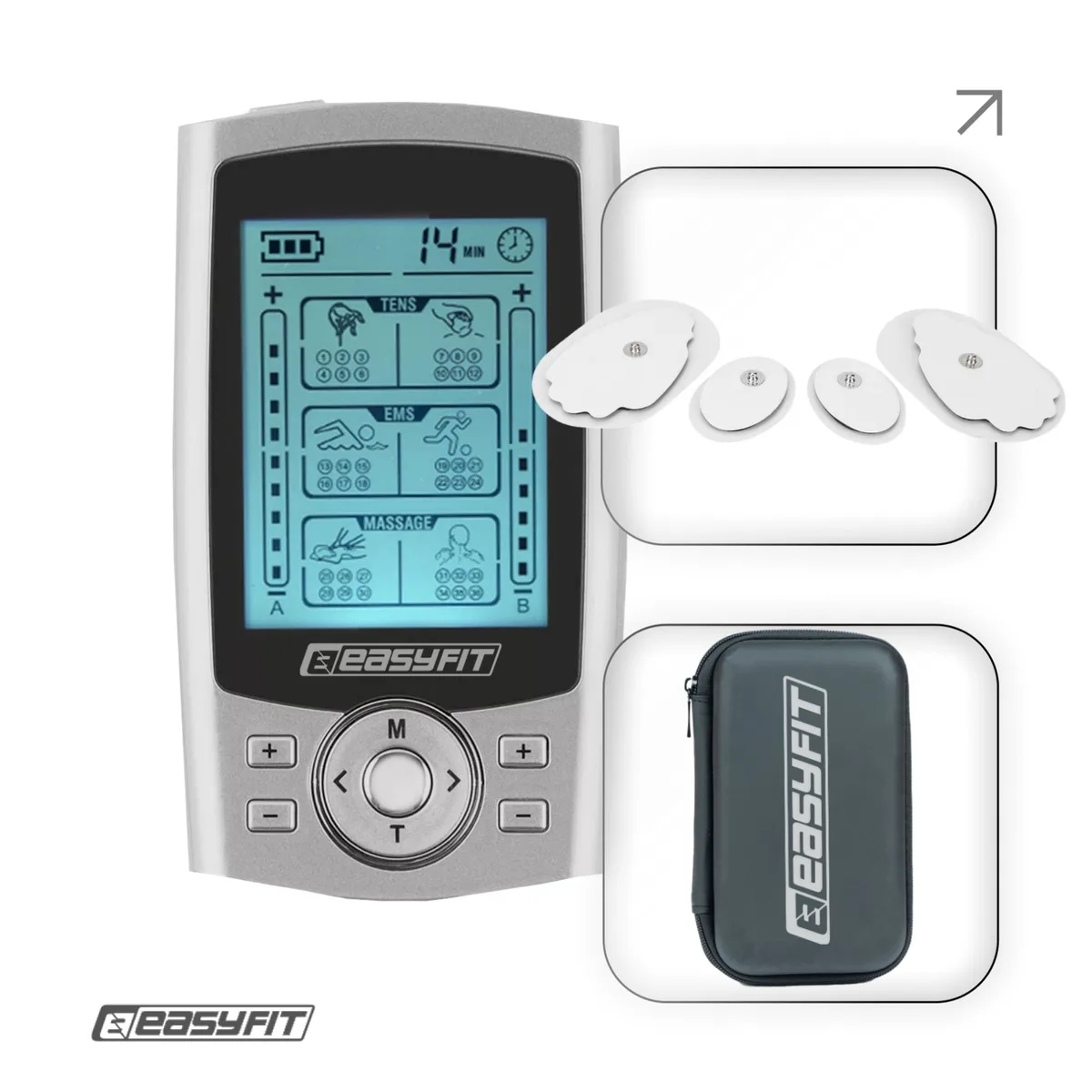 Міостимулятор EasyFit ABS 9,5х5,3х2 см Сріблястий