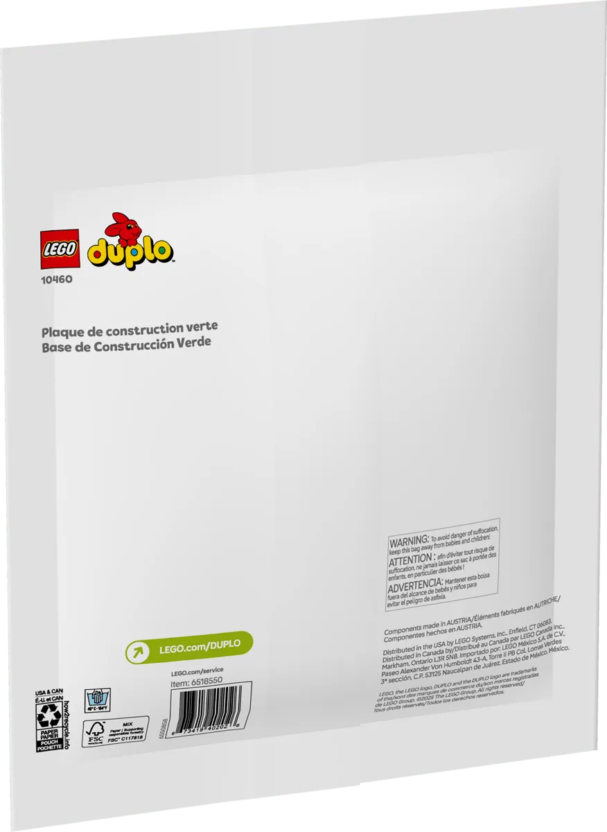Конструктор LEGO DUPLO Пластина будівельна зелена 38х38 см