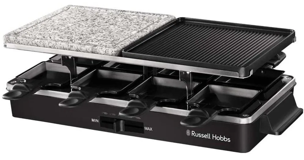 Гриль Russell Hobbs нержавеющая сталь 1400 Вт черный 8 сковородок 3 в 1