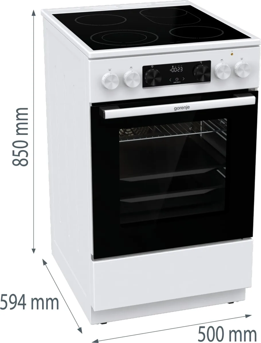Плита Gorenje електрична склокерамічна 70л для приготування їжі з паром таймер конвекція біла