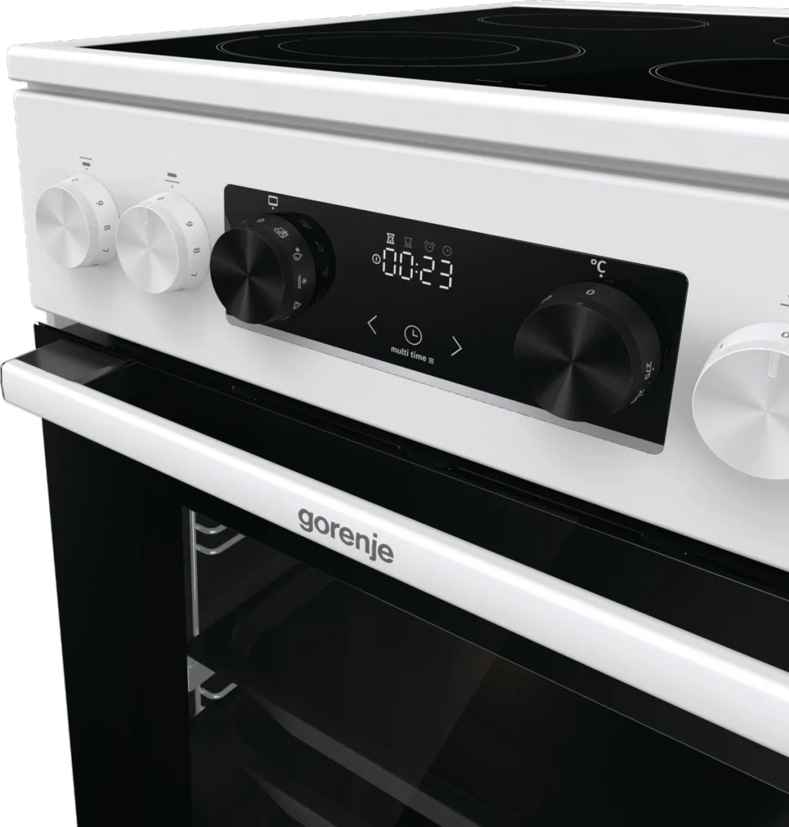 Плита Gorenje електрична склокерамічна 70л для приготування їжі з паром таймер конвекція біла
