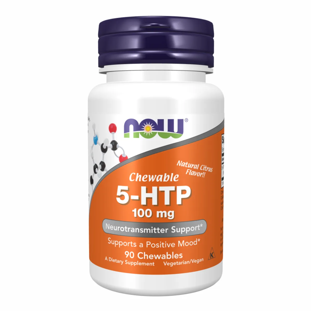 5-HTP 100mg жевательные таблетки Now Foods 90 таб Citrus