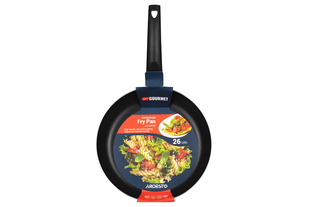 Сковорода ARDESTO Gemini Gourmet Portofino, 26 см, алюмінієва, чорного кольору.