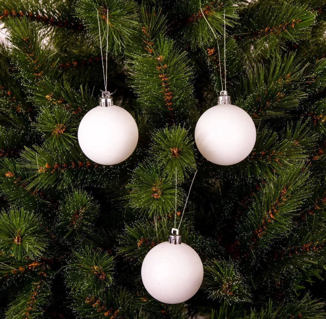 Ялинкові кулі Mica Decorations пластикові 6 см білі 27 шт