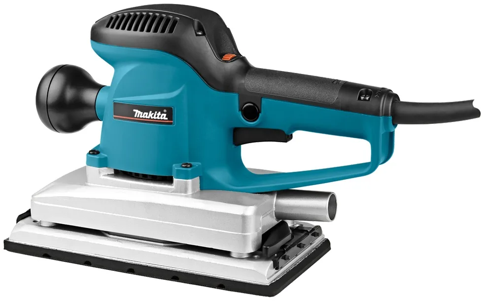 Вибрационная шлифмашина Makita 330Вт 115x229мм для обработки поверхностей с пылесборником для домашнего использования.