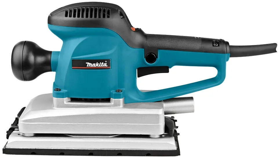 Вибрационная шлифмашина Makita 330Вт 115x229мм для обработки поверхностей с пылесборником для домашнего использования.
