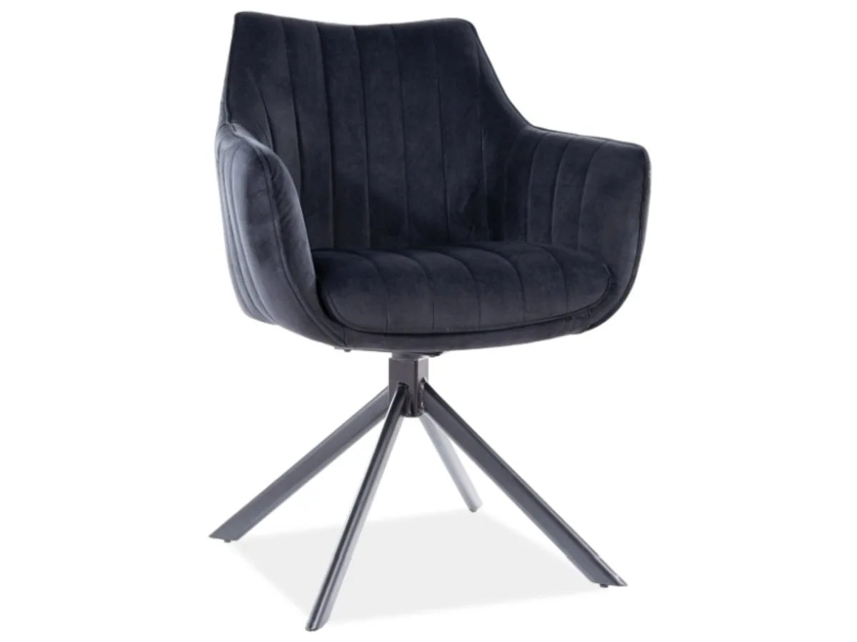 Стілець Signal оксамит чорний каркас метал 86х61х50 см