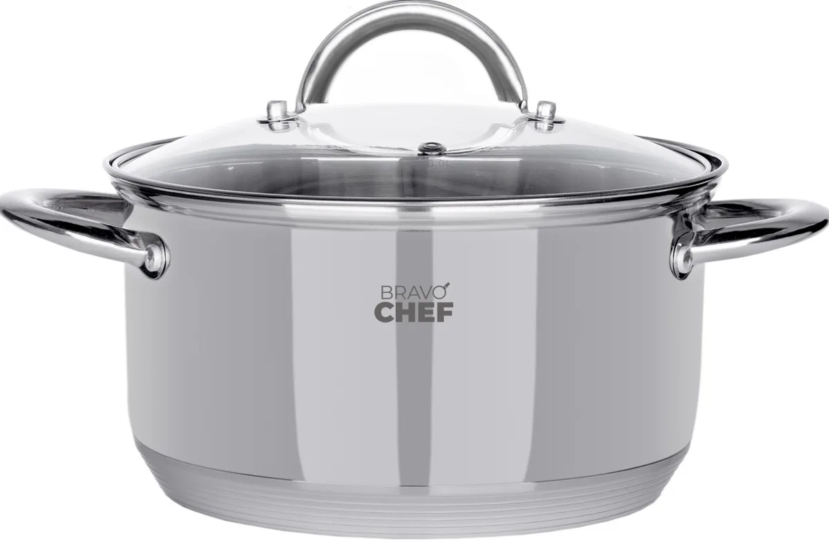 Каструля Bravo Chef нержавіюча сталь 22 см 4,35 л з кришкою