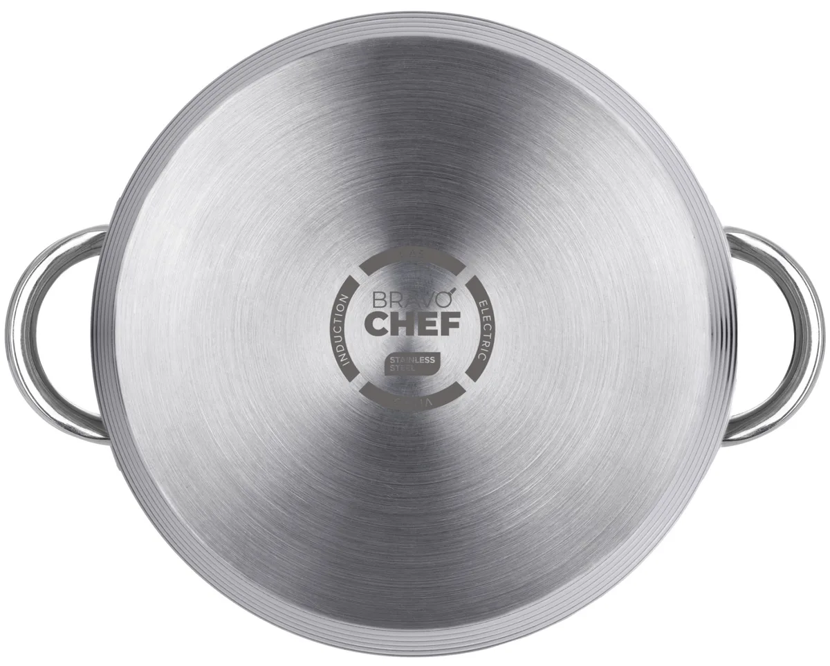 Каструля Bravo Chef нержавіюча сталь 22 см 4,35 л з кришкою