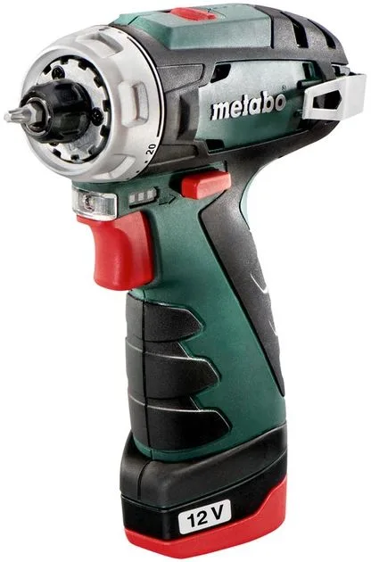 Акумуляторний дриль-шуруповерт Metabo PowerMaxx 12В 2А·год легкий бездротовий інструмент для домашніх робіт та ремонту
