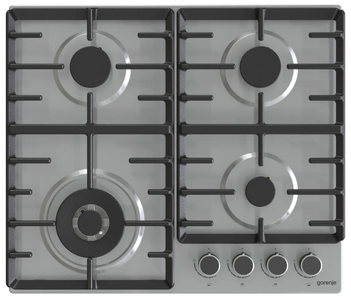 Газова варильна поверхня Gorenje Нержавіюча сталь 60х52 см 4 конфорки