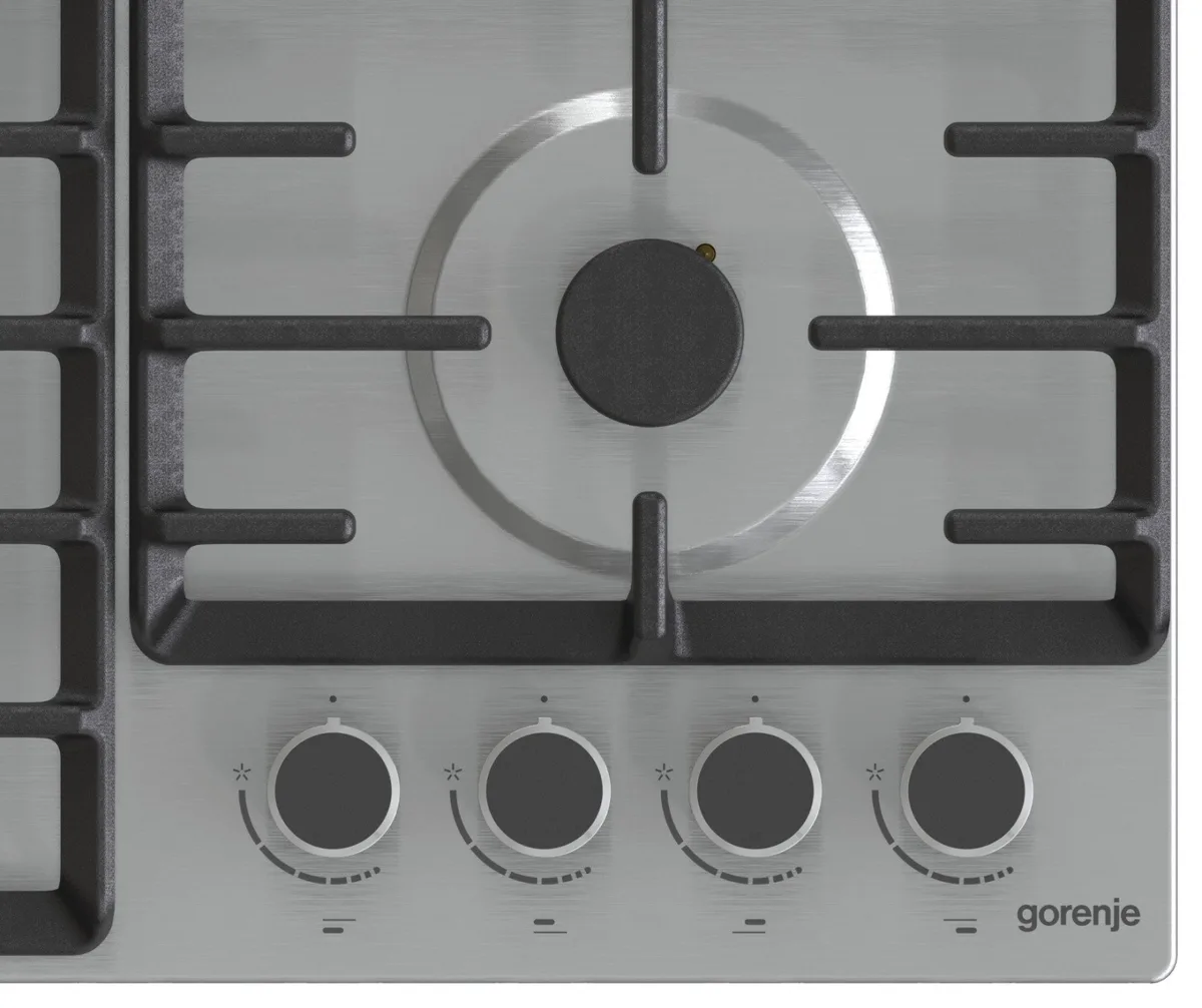Газова варильна поверхня Gorenje Нержавіюча сталь 60х52 см 4 конфорки