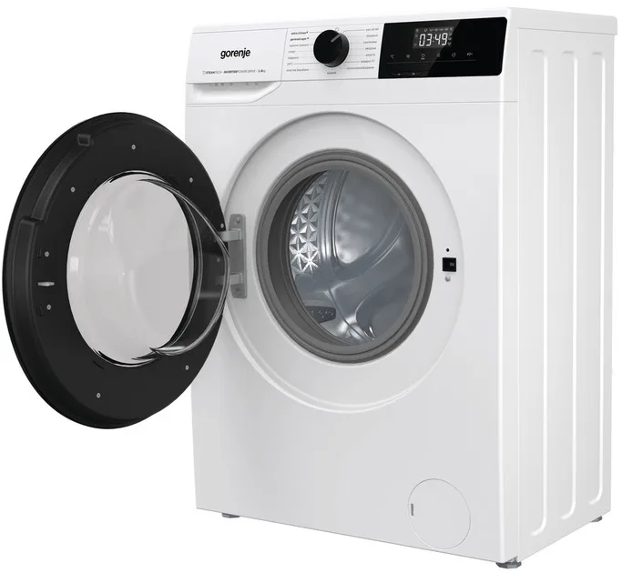Фронтальная стиральная машина Gorenje, 8 кг, 1400 об/мин, энергетический класс A+++, 55 см, с дисплеем, функцией пара и инверторным двигателем, белая