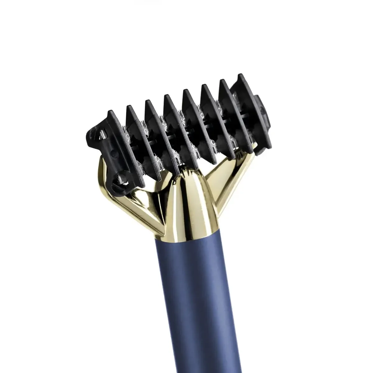 Тример Babyliss X-Blade Super-X Metal для бороди та вусів, акумуляторний, 4 насадки, кейс, підставка, сталь, синій.