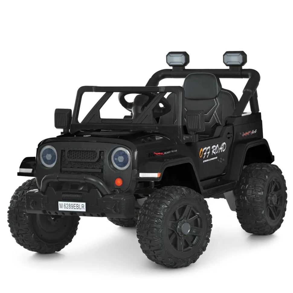 Дитячий електромобіль Джип M 6289EBLR-2 2 мотори 45W пластик чорний до 30 кг