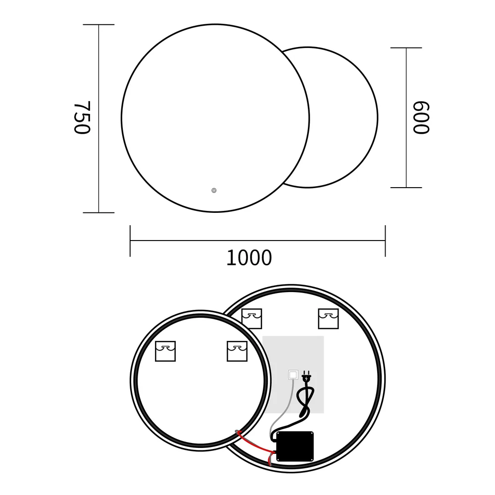 Дзеркало настінне LED MIXXUS TOPPER MC01 без обрамлення 100х75 см скло 5 мм