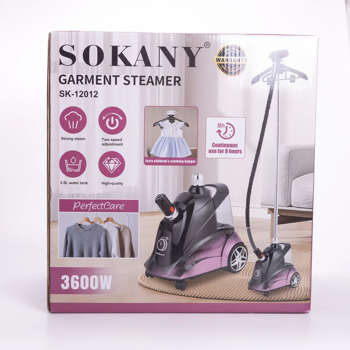 Підлоговий відпарювач Sokany 3600 Вт 2.8 л Чорний