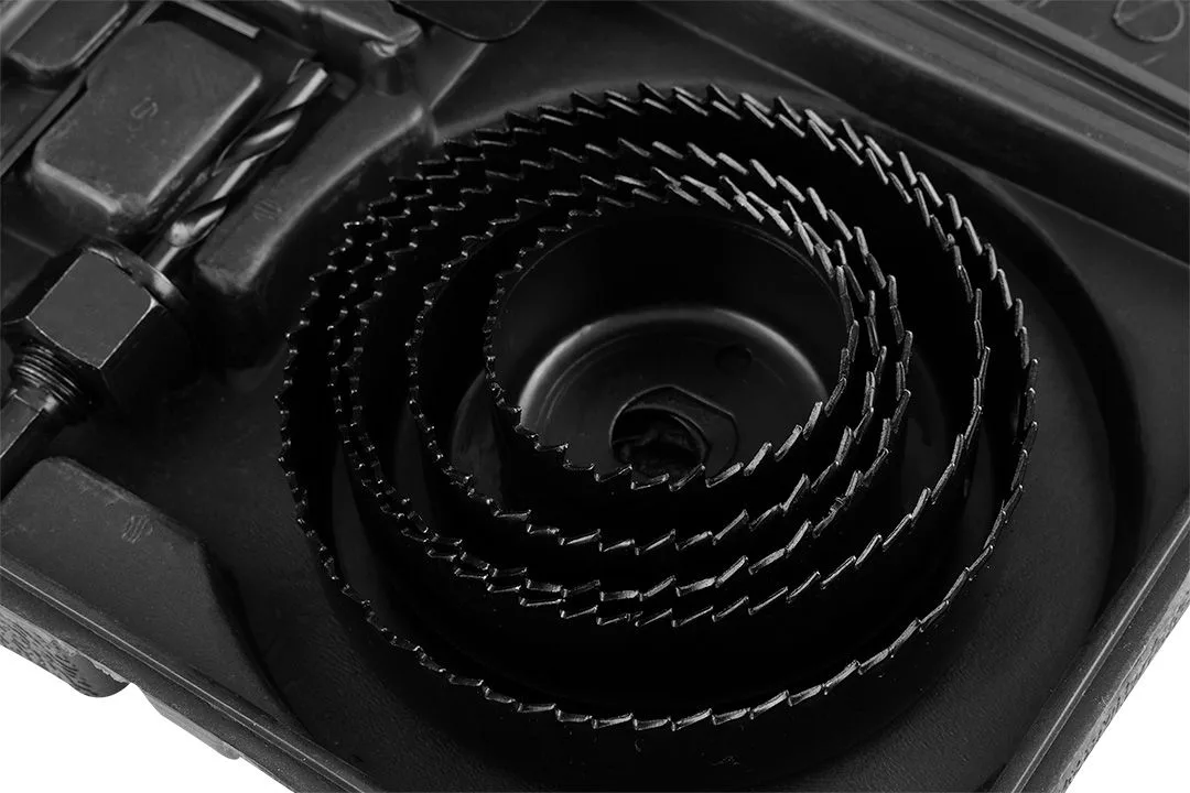 Набір коронок для свердління по дереву GRAPHITE (51, 64, 76, 89, 102 мм) з адаптером та кейсом, 8 шт.