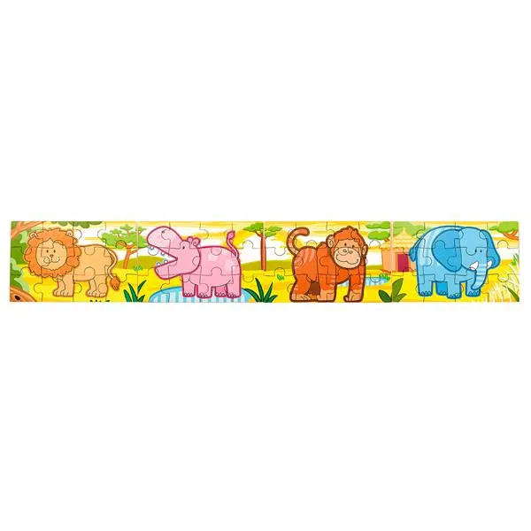 Дерев'яний пазл Viga Toys 48 ел Джунглі 21х5х19 см різнокольоровий