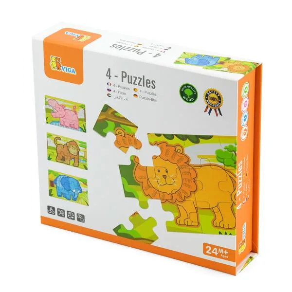Дерев'яний пазл Viga Toys 48 ел Джунглі 21х5х19 см різнокольоровий