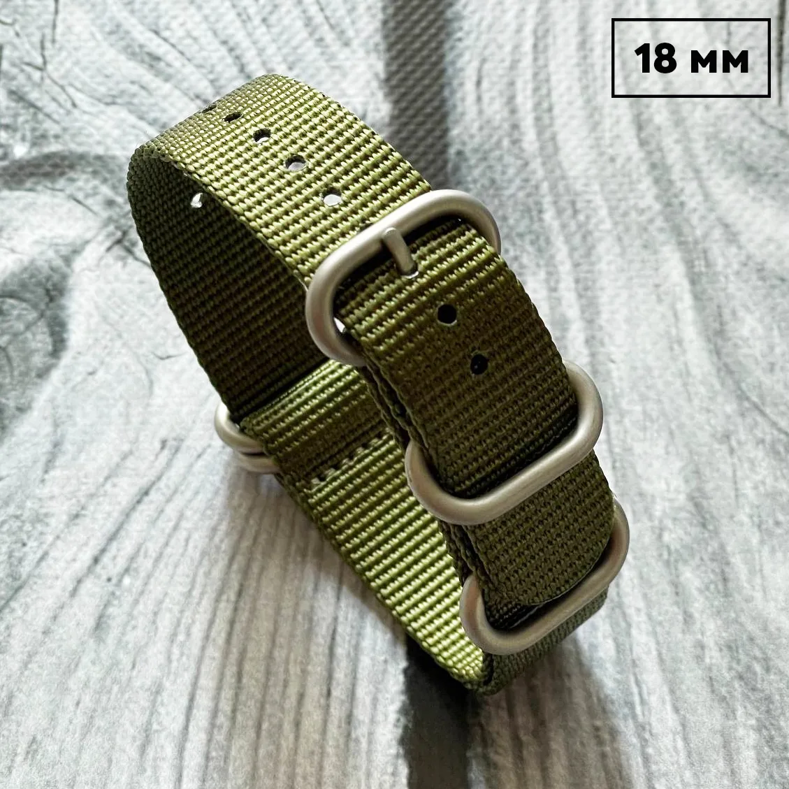 Ремінець Nato Modfit нейлоновий 18 мм зелений