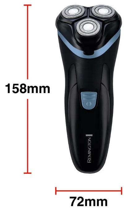 Електробритва Remington роторна для чоловіків чорна 3 головки USB-C 30 хвилин автономної роботи