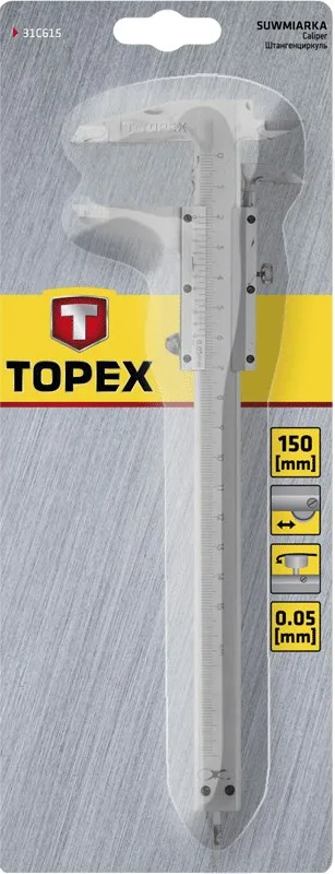Штангенциркуль TOPEX 150мм сталь измерительный прибор для внутренних и наружных размеров штангенциркуль