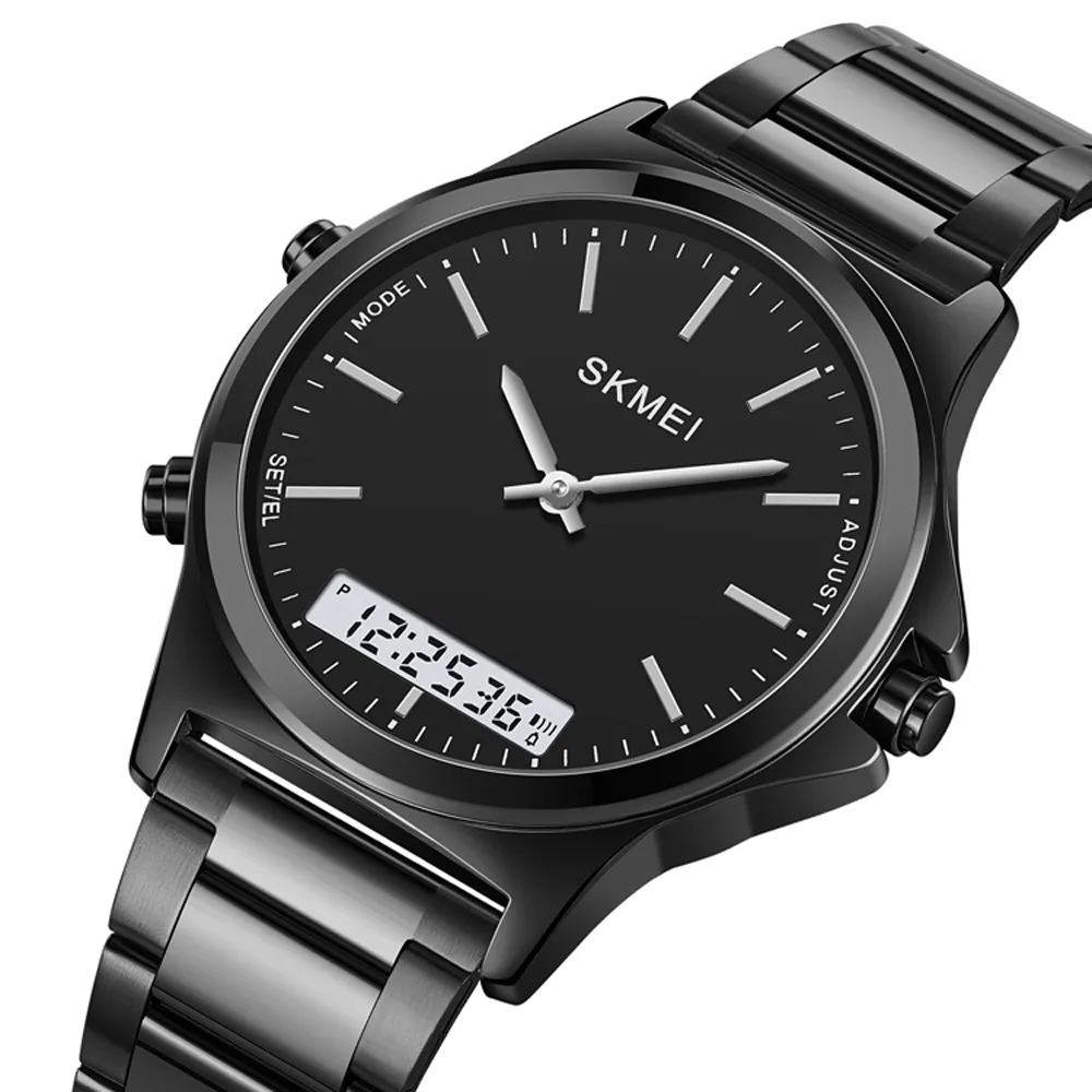 Часы Skmei металл 46,5х41,5 мм чёрные
