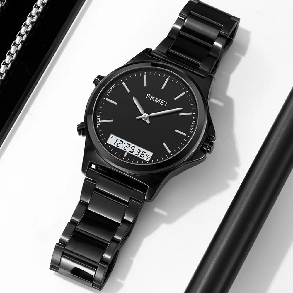 Часы Skmei металл 46,5х41,5 мм чёрные