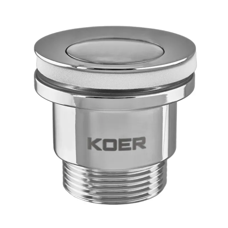 Донний клапан Koer латунь 1 1/4" хром автоматичний з переливом