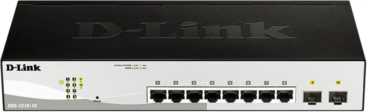 Комутатор D-Link DGS-1210-10 8xGE, 2xSFP WebSmart