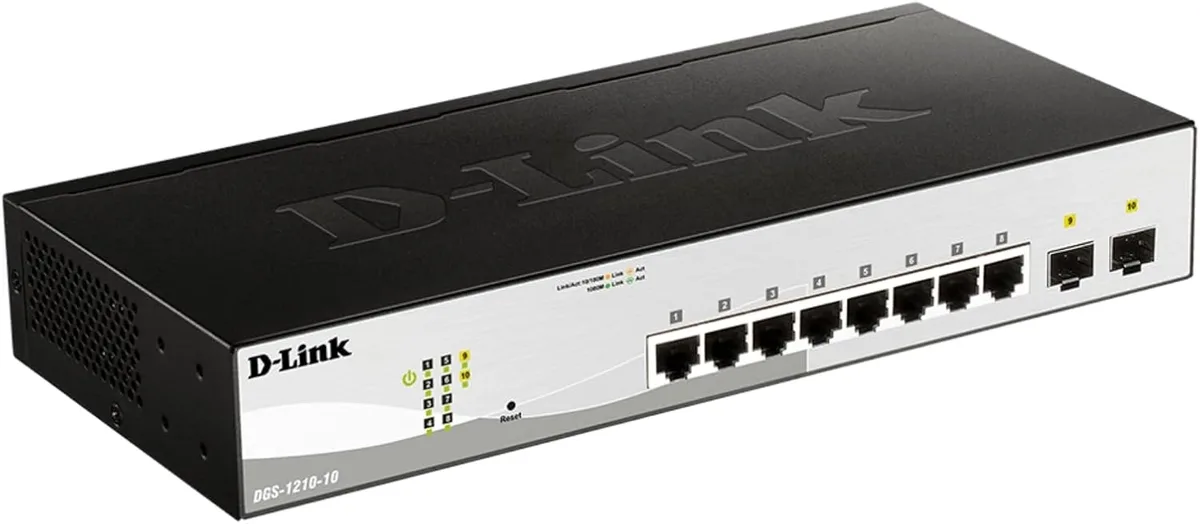 Комутатор D-Link DGS-1210-10 8xGE, 2xSFP WebSmart