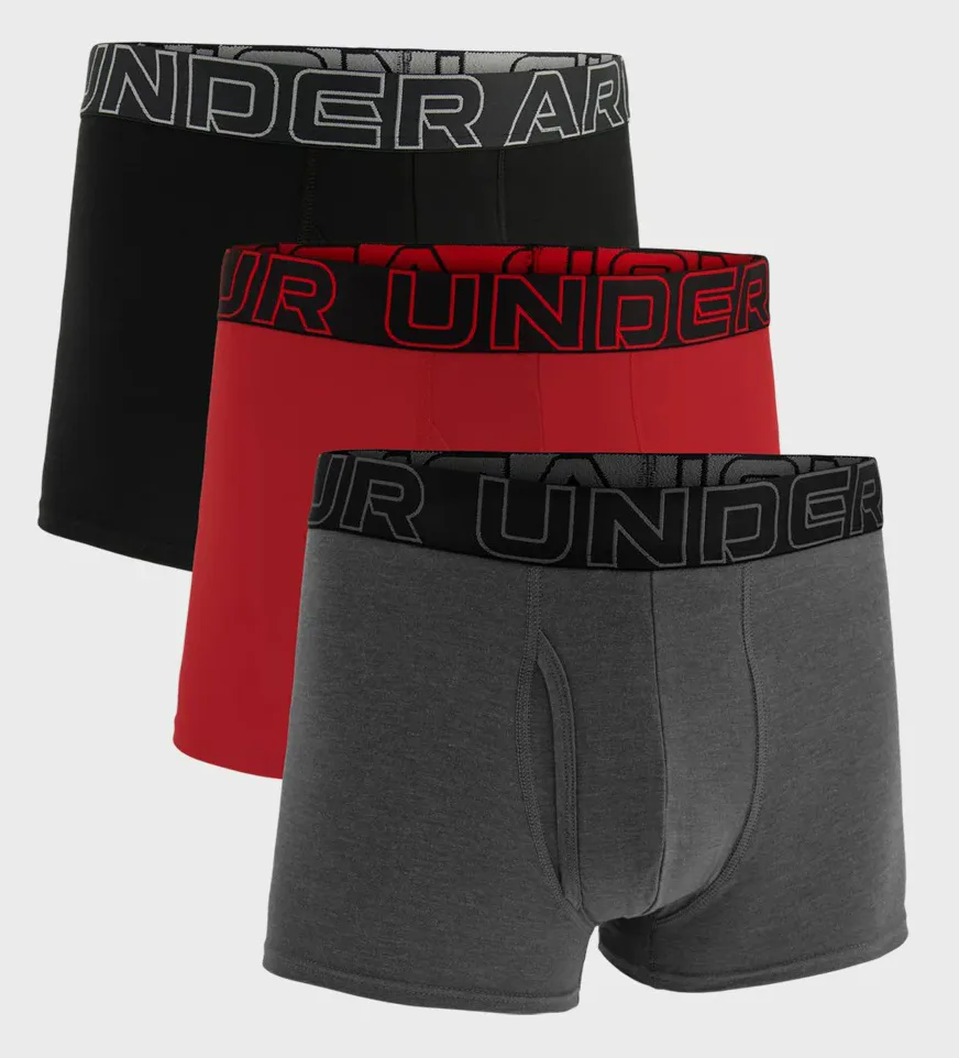 Труси Under Armour бавовна SM сірий червоний чорний 3 шт