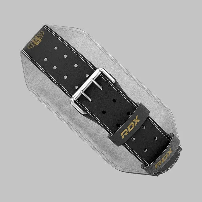 Пояс для важкої атлетики RDX шкіряний S чорний золото