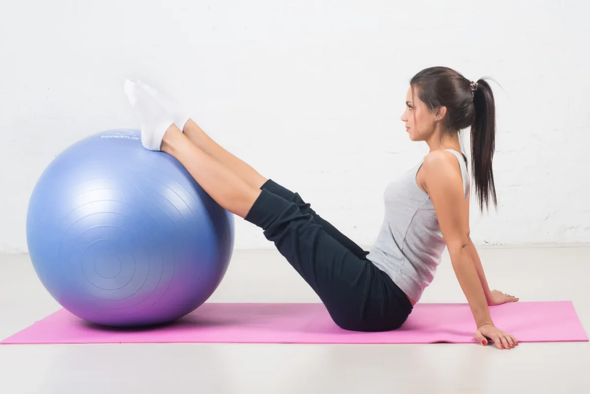 М'яч для фітнесу Active Point PVC 65 см Синій з помпою