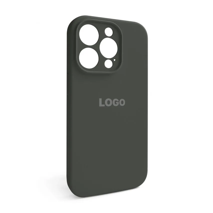 Чохол силіконовий для iPhone 15 Pro  сірий закрита камера