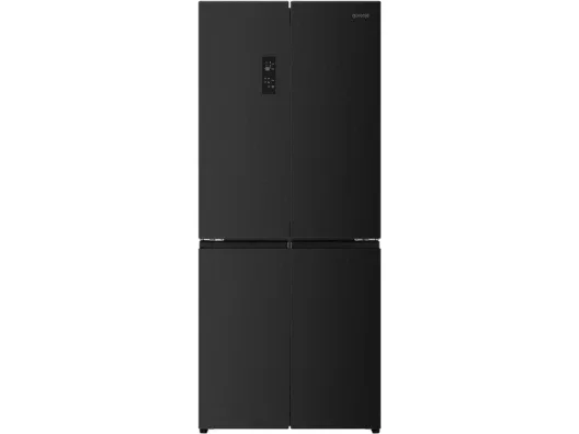 Холодильник SBS Gorenje чорний 4 двері 460л NoFrost інверторний для сім'ї з дисплеєм та зоною свіжості
