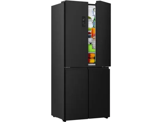 Холодильник SBS Gorenje чорний 4 двері 460л NoFrost інверторний для сім'ї з дисплеєм та зоною свіжості